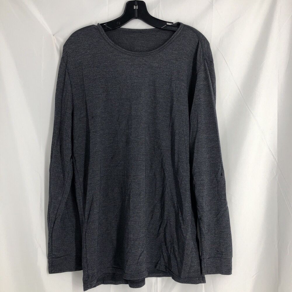 32 Degrees Men's Crewneck Long-Sleeve T - Shirt Large Dark gray